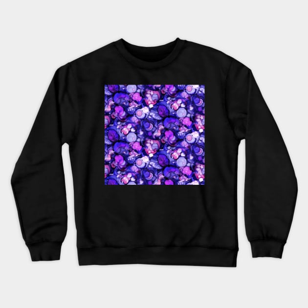 Blue Ink Rain on Glass Crewneck Sweatshirt by KirstenStar 